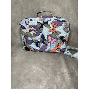 Vera Bradley Butterfly GRAND VANITY CASE Makeup Bag Shoulder & Trolley Straps